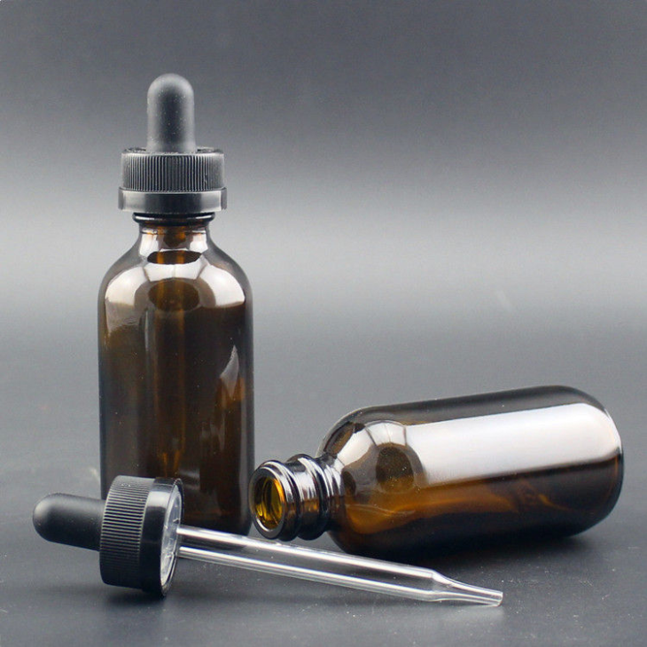 1oz 2oz 3oz 4oz Clear Amber Round Glass Boston Bottles