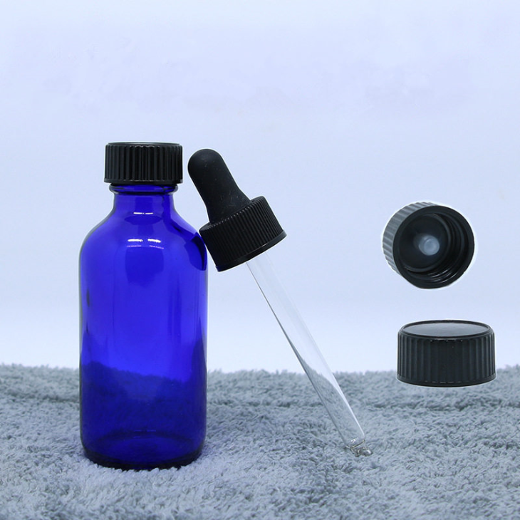 30ml 50ml 60ml 100ml Blue Boston Cosmetic Glass Bottles