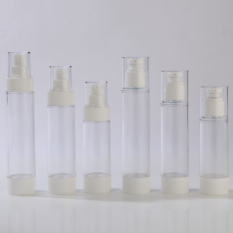 Single Layer 80ml/100ml/120ml round Airless Plastic Bottles for Skin Care Serum and Lotion Packing