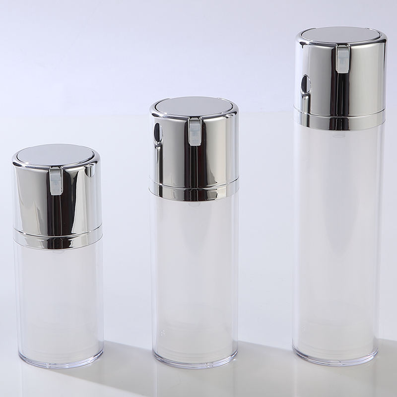 Double Layer Airless round Plastic Bottles 50ml/80ml/120ml for Skin Care Serum and Lotion Packaging