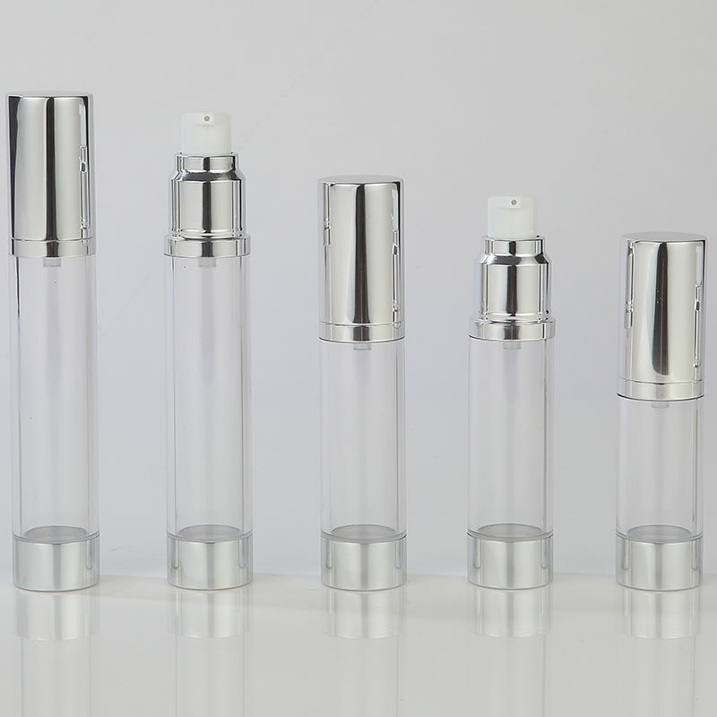 Single Layer Airless 15ml/20ml/30ml round Plastic Bottles for Skin Care Serum and Lotion Packaging