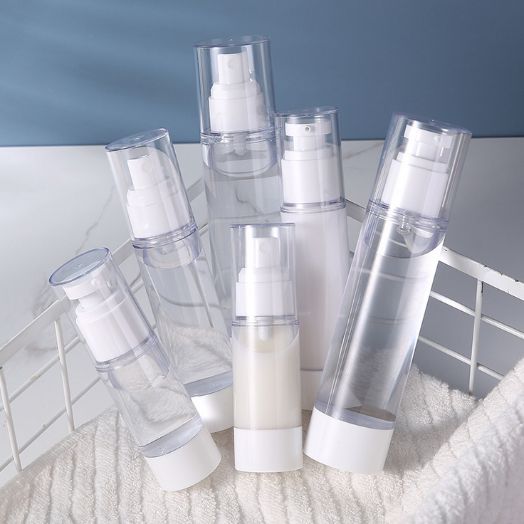 Custom 30 50 100ml Skincare Cosmetic Serum Packaging Plastic Spray Pump Lotion Cream Airless Bottle