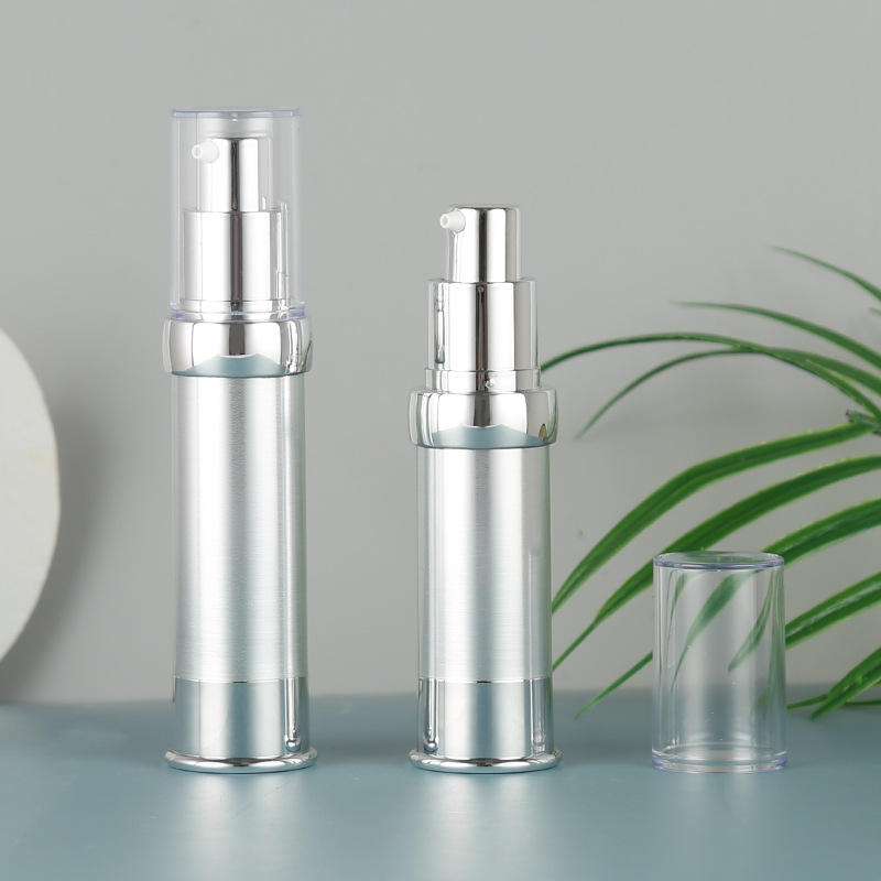 5ml 10ml 15ml 20ml 30ml Silver Golden Airless Pump Bottle Cream Round Airless Pump Bottles For Cosmetics