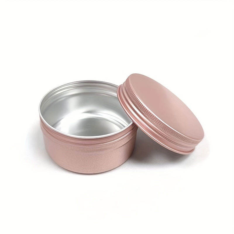 Custom Rose Gold  Aluminum Can Print Small White Aluminium Empty Jar Round Cosmetic Metal Tin Can Packaging