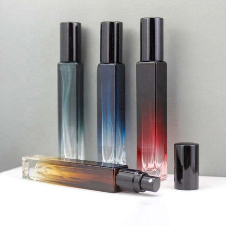 New Product 10ml Square Shaped Refillable Travel Cosmetic Container With Atomizer Spray Glass Empty Bottles