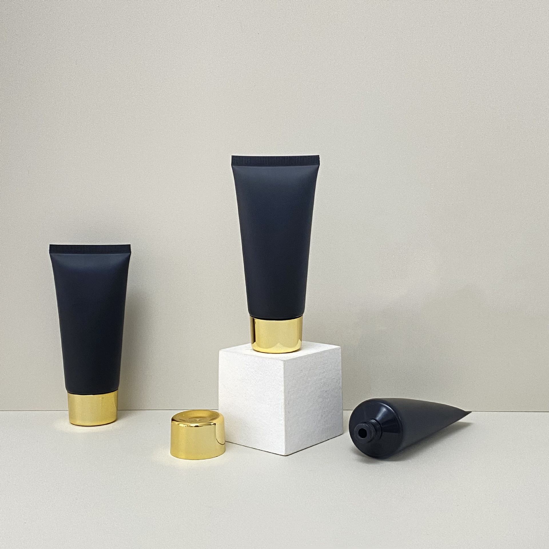 Customized Empty Squeeze Soft Plastic Tube for Cosmetic Hand Cream Lotion Product with Golden Cover