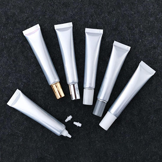 20ml Plastic Cosmetic Silver Body Eye Cream Facial Cleanser Soft Tube Packaging 20g Lip Gloss Squeeze Tube