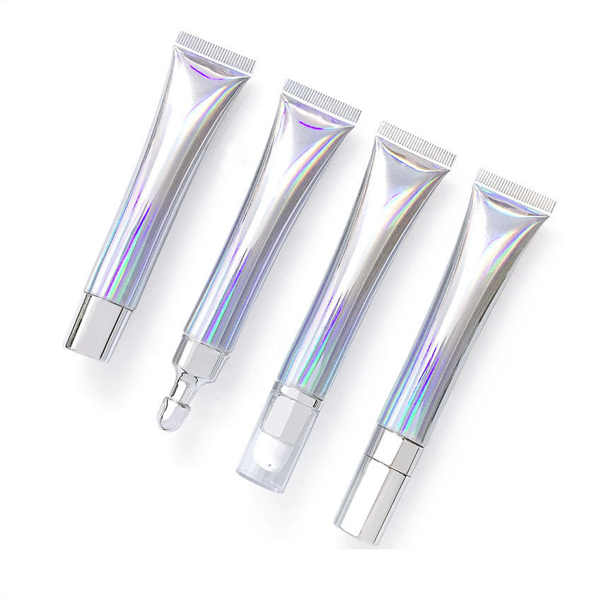 20ml Silver Cosmetic Hose Lip Gloss Eye Cream Emulsion Zinc Alloy 20g Empty Lip-Balm Essence Travel Packaging Soft Tube