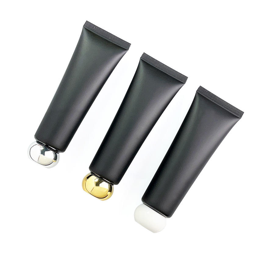 50ml Matte Black Plastic Squeeze Tubes 50g Cosmetic Hose Packaging Lotion Foundation Liquid Hand Cream Pe Empty Bottle