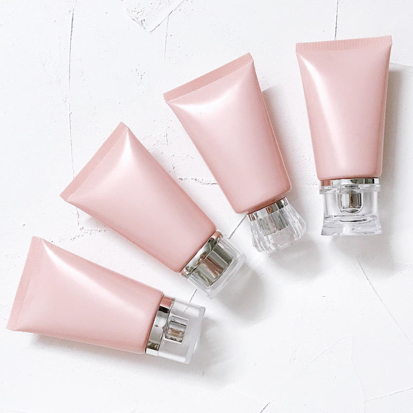 60g Matte Pink Soft Plastic Squeeze Tube Shampoo Body Scrub Cosmetic Packaging 60ml Facial Cleanser Hand Cream Toothpaste Hose