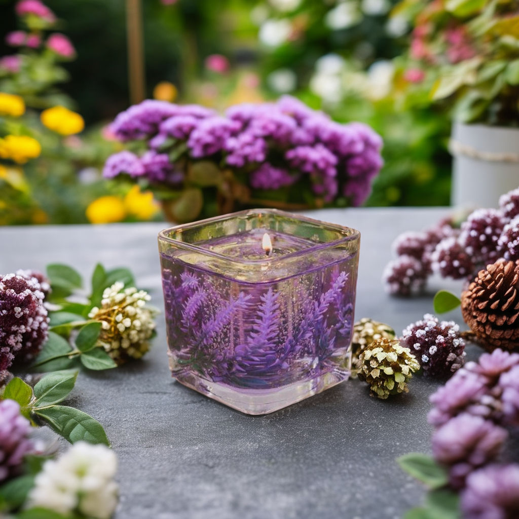 Wholesale Modern Transparent Lavender Gelwax Candle Jars for Home Decor for Holiday Celebrations Bars Christmas Halloween Diwali