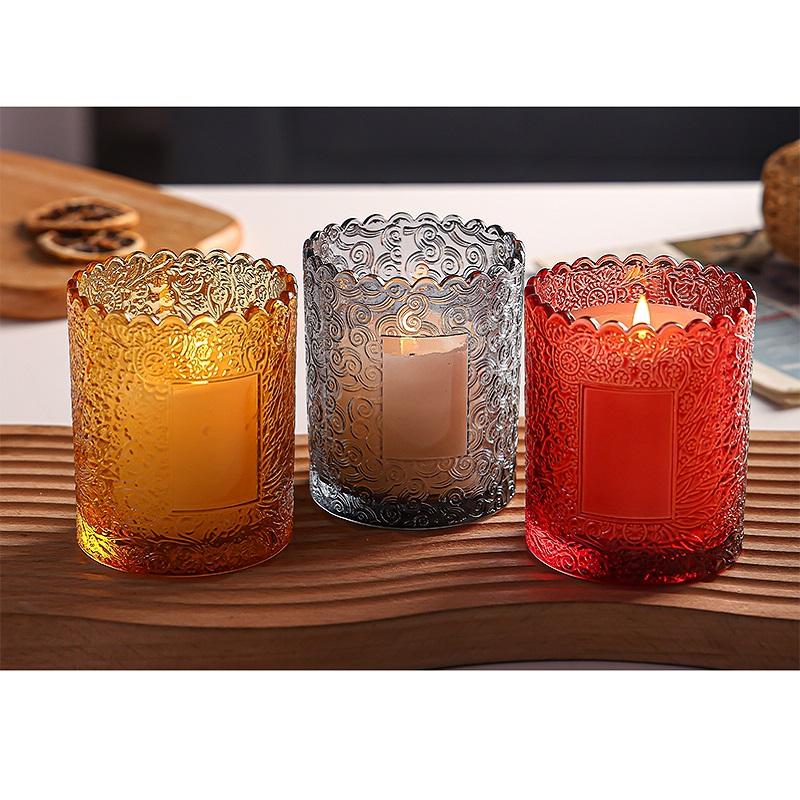 Fragrance Sunflower Glass Candle Holder  Essence Lanterns and Candle Tray for Home Decoration for Christmas Occasion