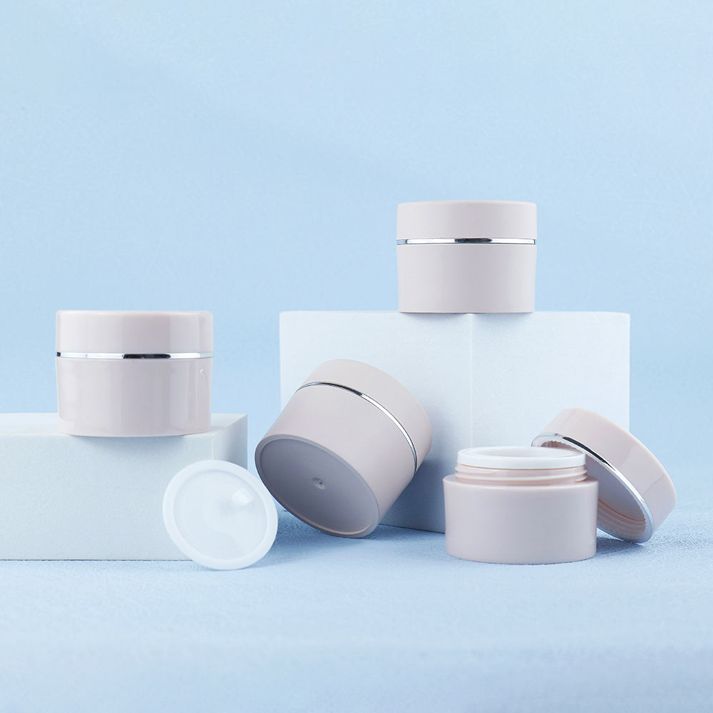 5g 10g 15g 30g 50g Double Wall Nail Gel Empty Jar Pink Cosmetic Skin Care Eye Face Cream Plastic Jar With Lid