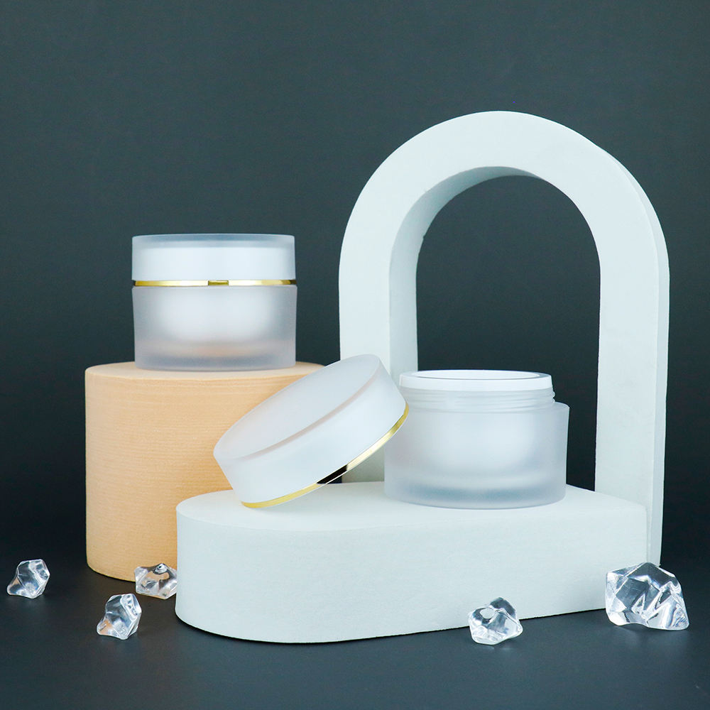 Wholesale Frost Cosmetics Cream Jar With Lid 15g 25g Luxury clear Plastic Frosted Cosmetic Jar