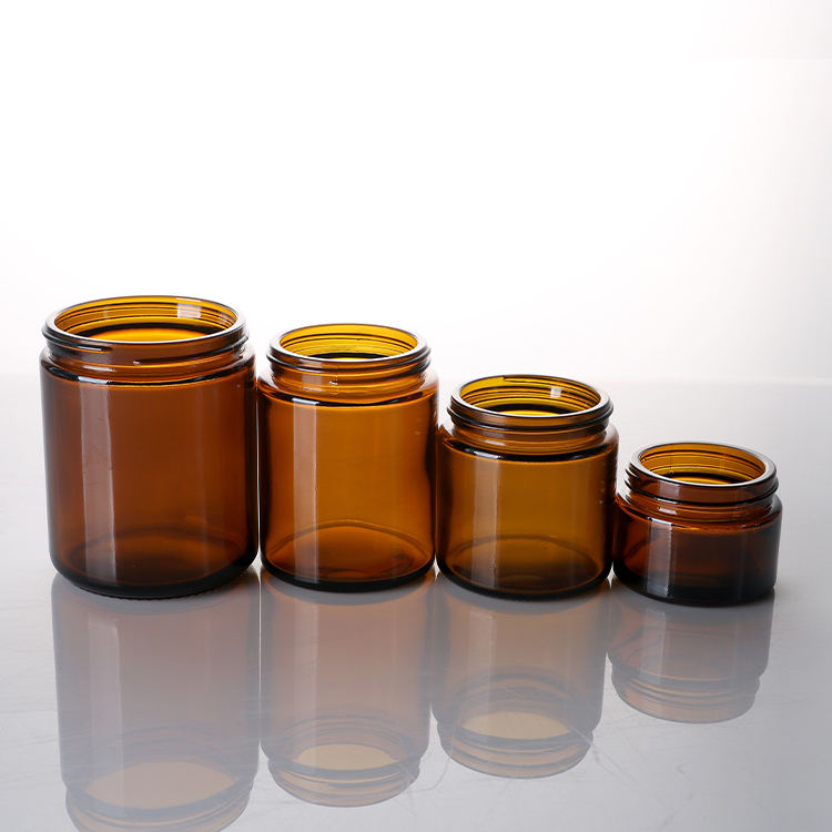 50ml Glass Jar Empty Matte Amber Face Cream Frosted Glass Jar With ABS Lid Dark Brown Wooden Lid Frosted AMBER Jar