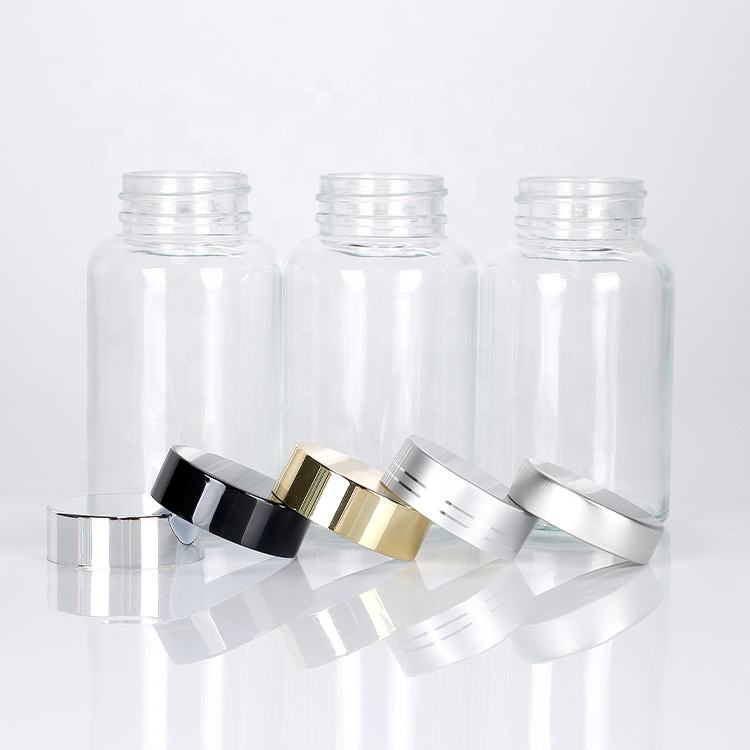 Factory Price 100ml 150ml Glass Bottle Medicine Jar Round Glass Jar With Metal Lid