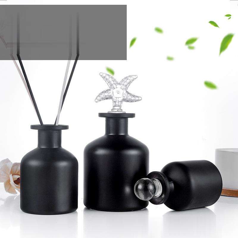 Customized Black Glass Diffuser Bottle with Reed