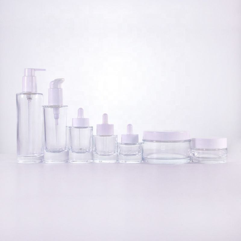 New 30Ml 50Ml 100Ml 150Ml 200Ml Luxury Unique Custom Flat Shoulder Thick Bottom Frosted Glass Lotion Pump Bottles