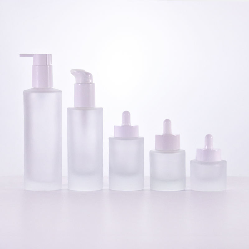 Luxury Empty Skincare Packaging Custom 30ml 100ml 200ml Glass Serum Dropper Bottle, Clear Body Lotion Pump Bottle for Travel