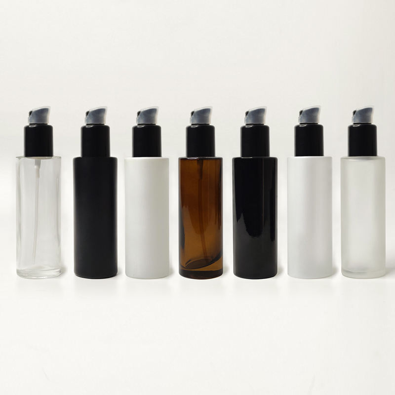 Portable Glass Lotion Bottle 100ml 120ml Custom logo Mist Spray Bottle for Essential Oil Lotion Pump Bottle