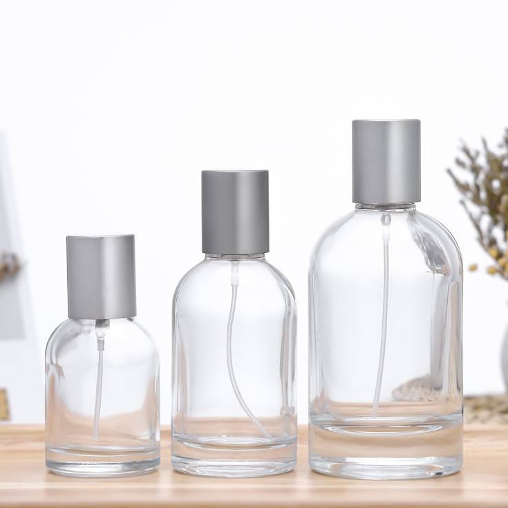 Luxury Cylinder Perfume Bottles 30ml Heavy Base Glass Perfume Bottle 50mlGlass Fragrance Parfum Spray Bottle With Sliver Cap
