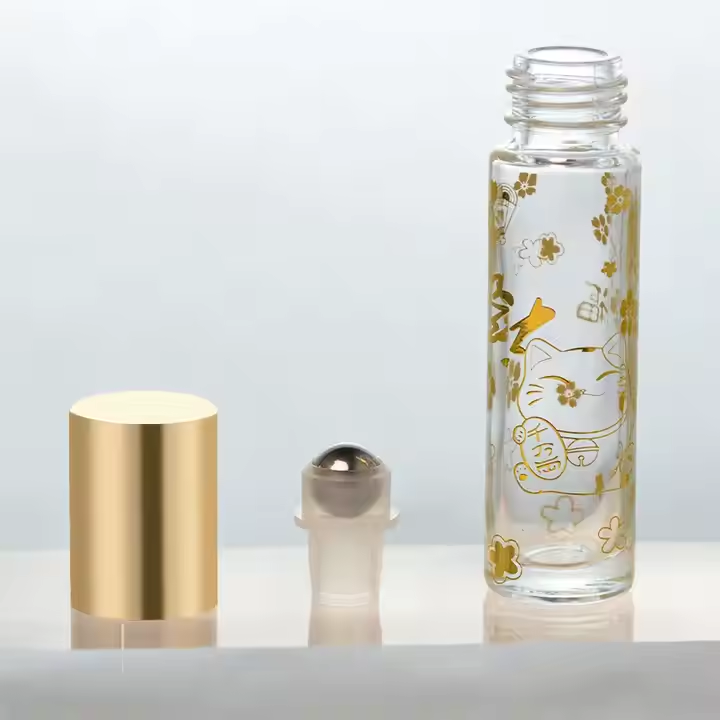 15ml roller bottle gold with screen printing