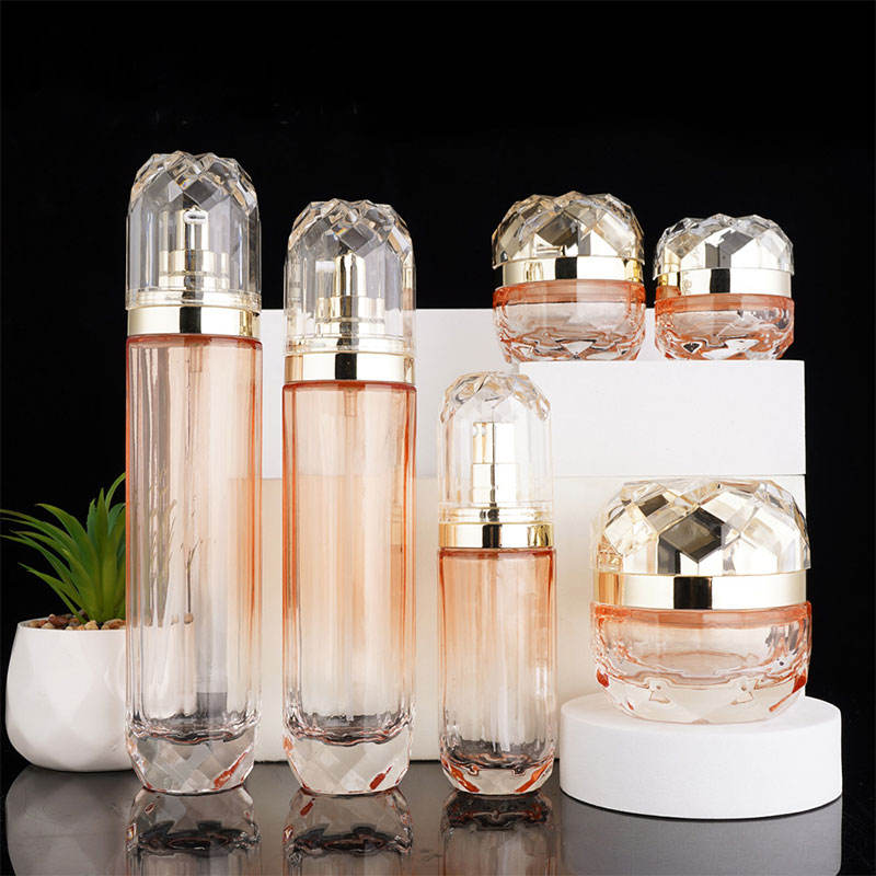 Glass Cosmetic Bottle Sets With Special Cap  40ML 100ML 120ML 30G 50G  Glass Skin Care Bottle Dropper Lotion Packaging Bottle