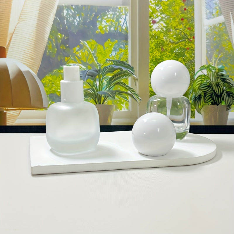 Glass Toner Spray Bottle Cute 30ML  Press Water Emulsion Spray Glass Empty Bottle Cosmetic Packaging Travel Portable