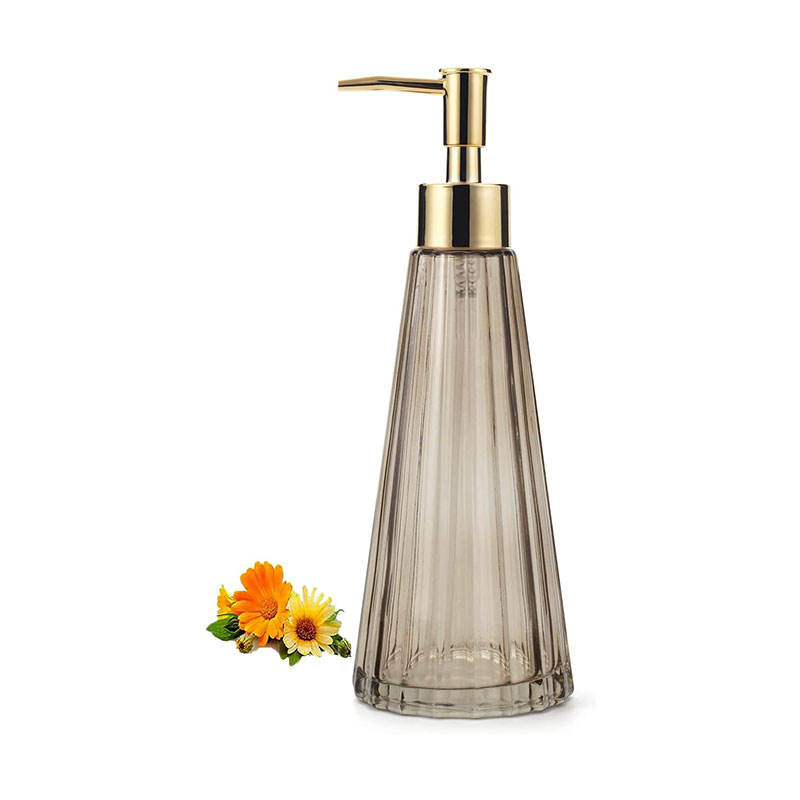 Glass Lotion Pump 10oz/300ml Hand Soap  Bathroom Kitchen Soap Dispenser Glass Soap Dispenser With Gold Rust Proof Pump Bottle