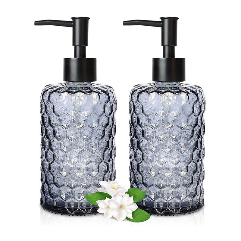 Glass Lotion Pump Embossed Hand Sanitizer Bottle Hotel Bottle 500ml Shampoo Shower Gel Empty Bottle Press Packaging