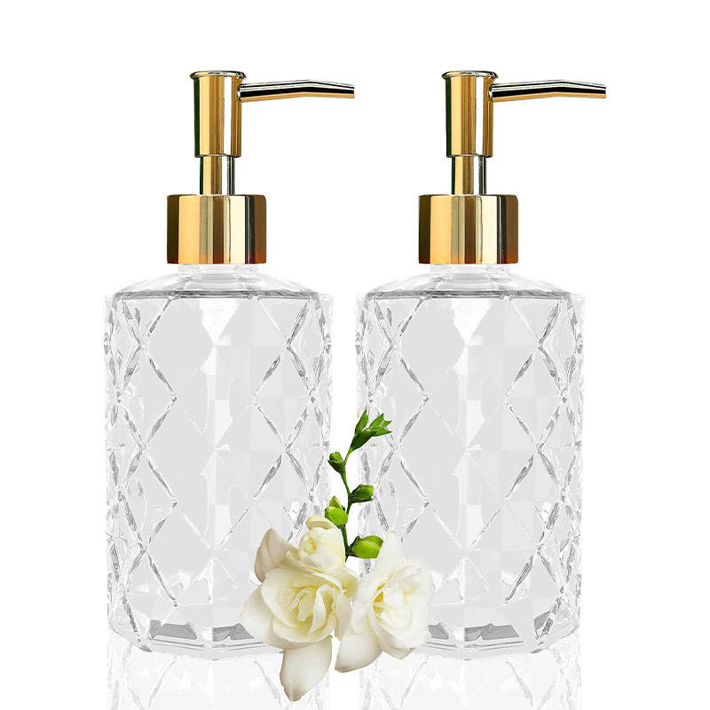 Glass Lotion Pump 300ml Nordic Light Luxury Glass Lotion Hand Wash Bottle Push-type Soap Liquid  Shampoo Shower Gel Sub-bottle