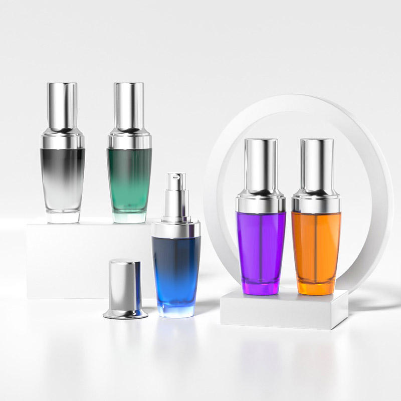 New Type 30ml Color Lotion Pump Bottle Foundation Liquid Isolation Cream Cosmetic Glass Empty Bottle With Roll Cap
