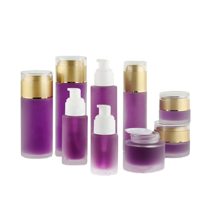 Stylish 30ML Fuchsia Glass Bottle with Pump Private Label Cosmetics Packaging for Skin Care Serum & Face Cream