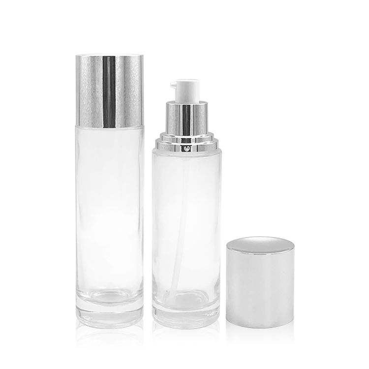Luxury Cosmetics Packaging Glass Bottle Sets Empty Glass Cream Jar and Pump Spray Bottle Skin Care Set