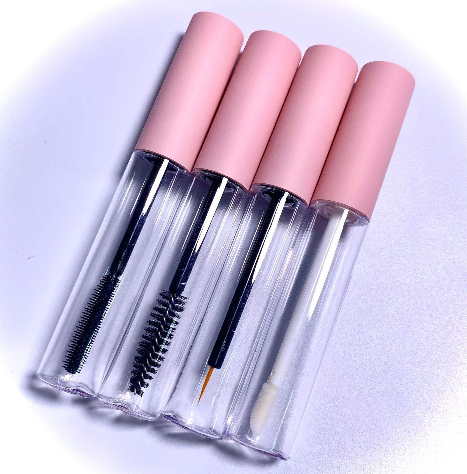 Clear Pink 8ml 10ml Empty Refillable Plastic Lash Mascara Tube Eyelash Glue Cream Container Bottle