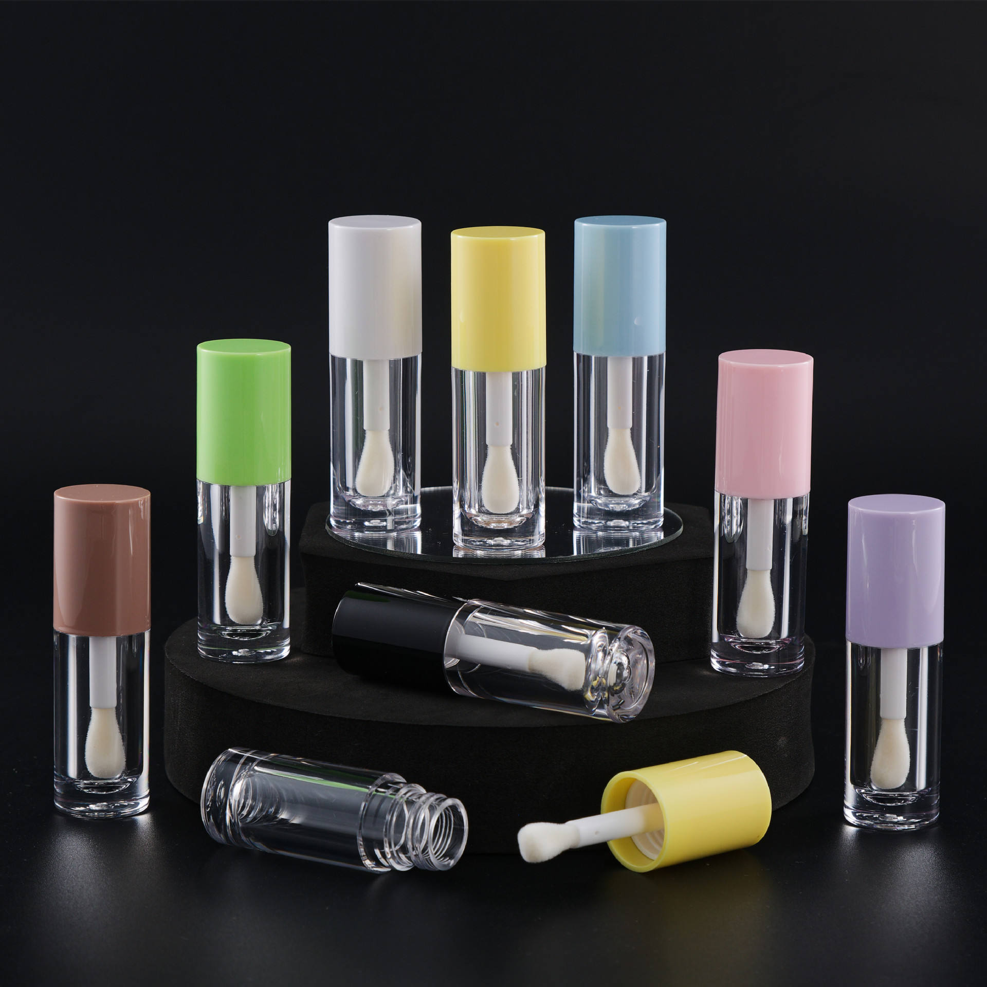 6 ML Big Brush Lip Gloss Tubes Custom Your Brand High Quality Purple Lip Gloss Tubes