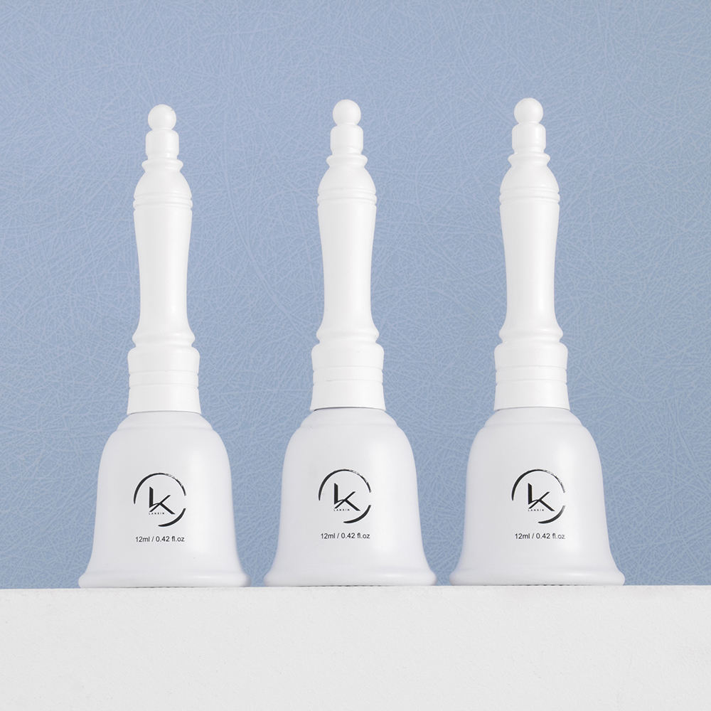 Chinese Factory Wholesale Matte White Flower Nail Oil Glue 13ml Empty Glass Cosmetic Nail Polish Bottle With Brush
