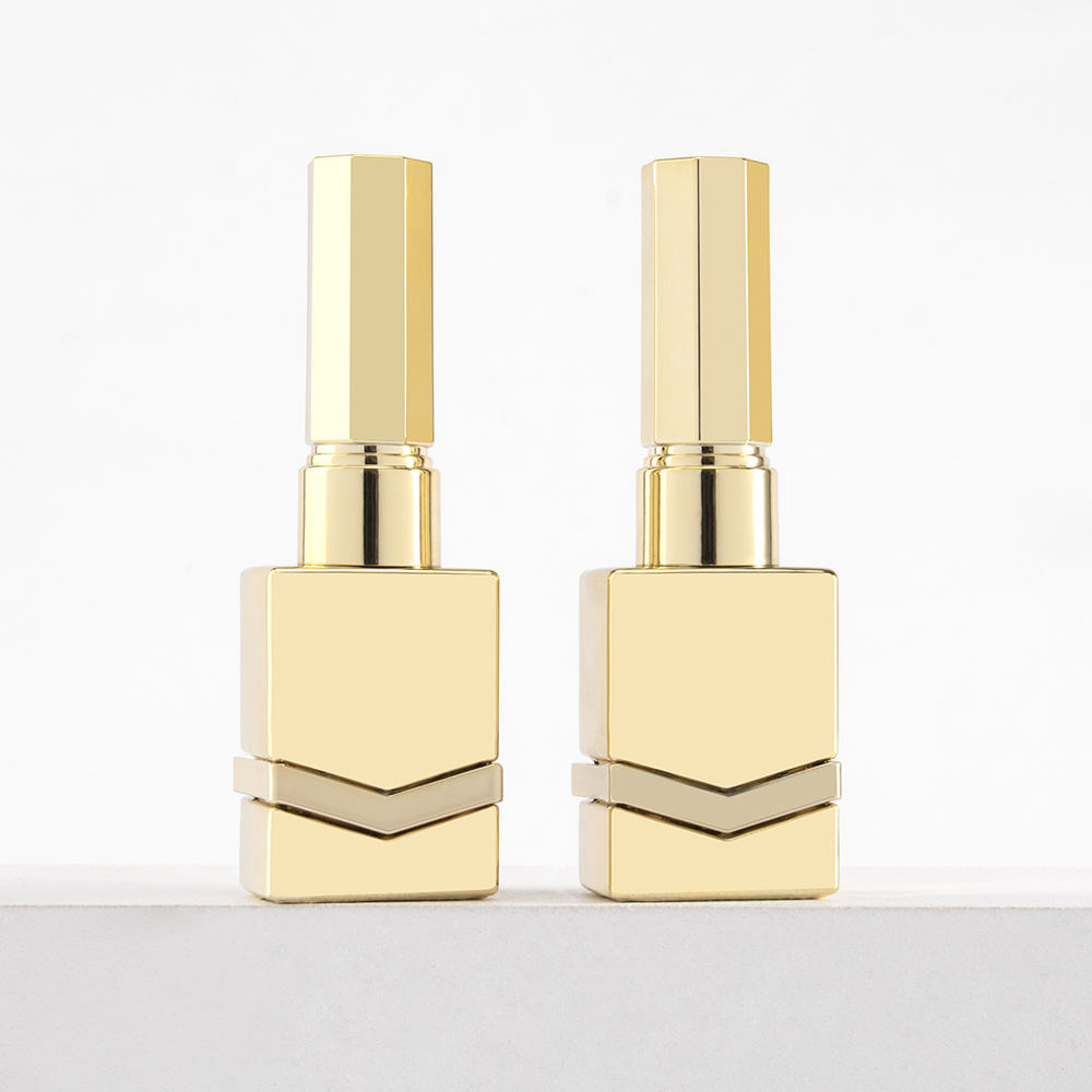 Electroplating Gold Nail Polish Bottle 10MLCustomized Logo Empty Square EmptyGel Nail Polish Bottle