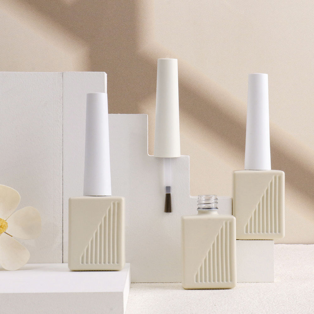 Cosmetic Nail Oil Bottle Empty Custom Unique Square UV Gel 10ml Silk Print Nail Polish Bottle