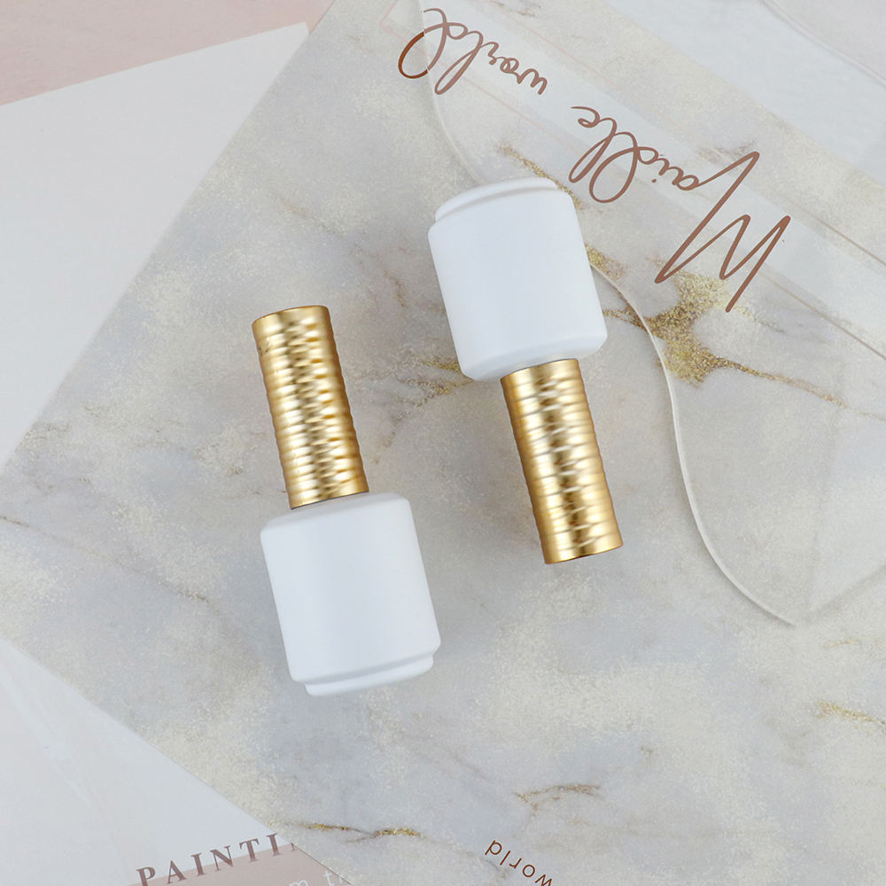 Custom 15m ml Gel Polish Bottle White Empty White Nail Polish Bottle With Brush 15ml