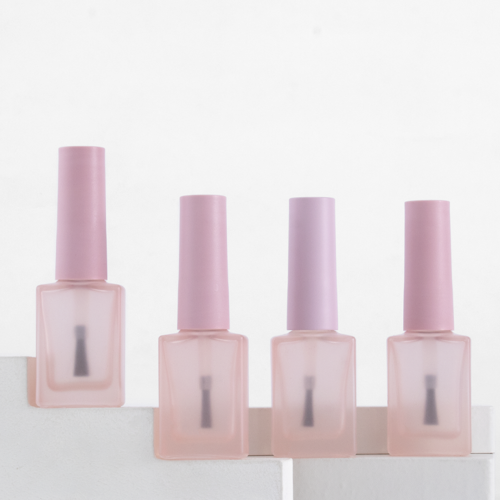 Wholesale Empty Nail Polish Glass Bottle With Brush Luxury Matte Bulk Gel pink Uv Nail Polish Bottle Supplier