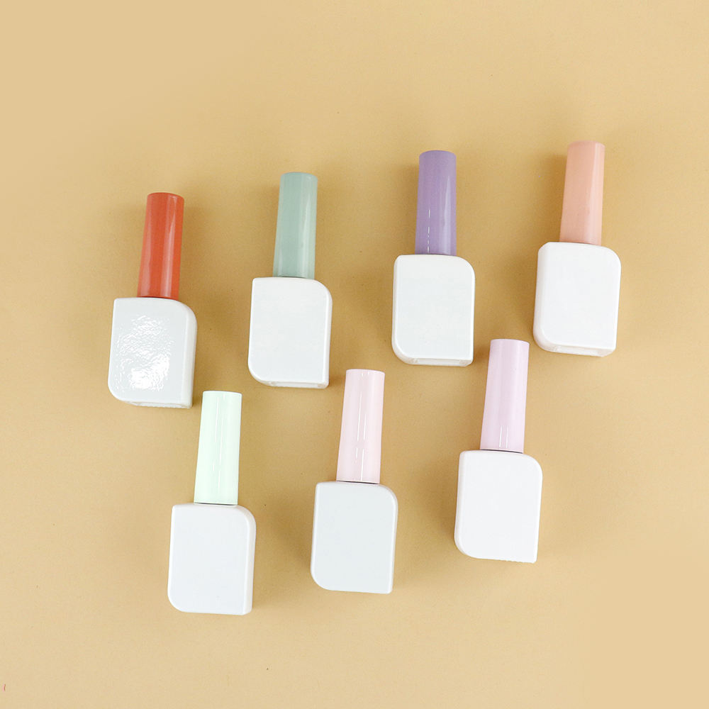 Custom 10ml 11ml 12ml Coated Matt White Uv Gel Nail Lacquer Glass Bottle Unique Leaf Shape Nail Polish Bottle With Brush Set