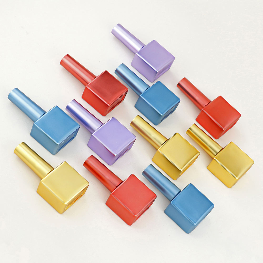 15ml Custom Color Red Electroplating Glass Empty UV Nail Polish Bottle