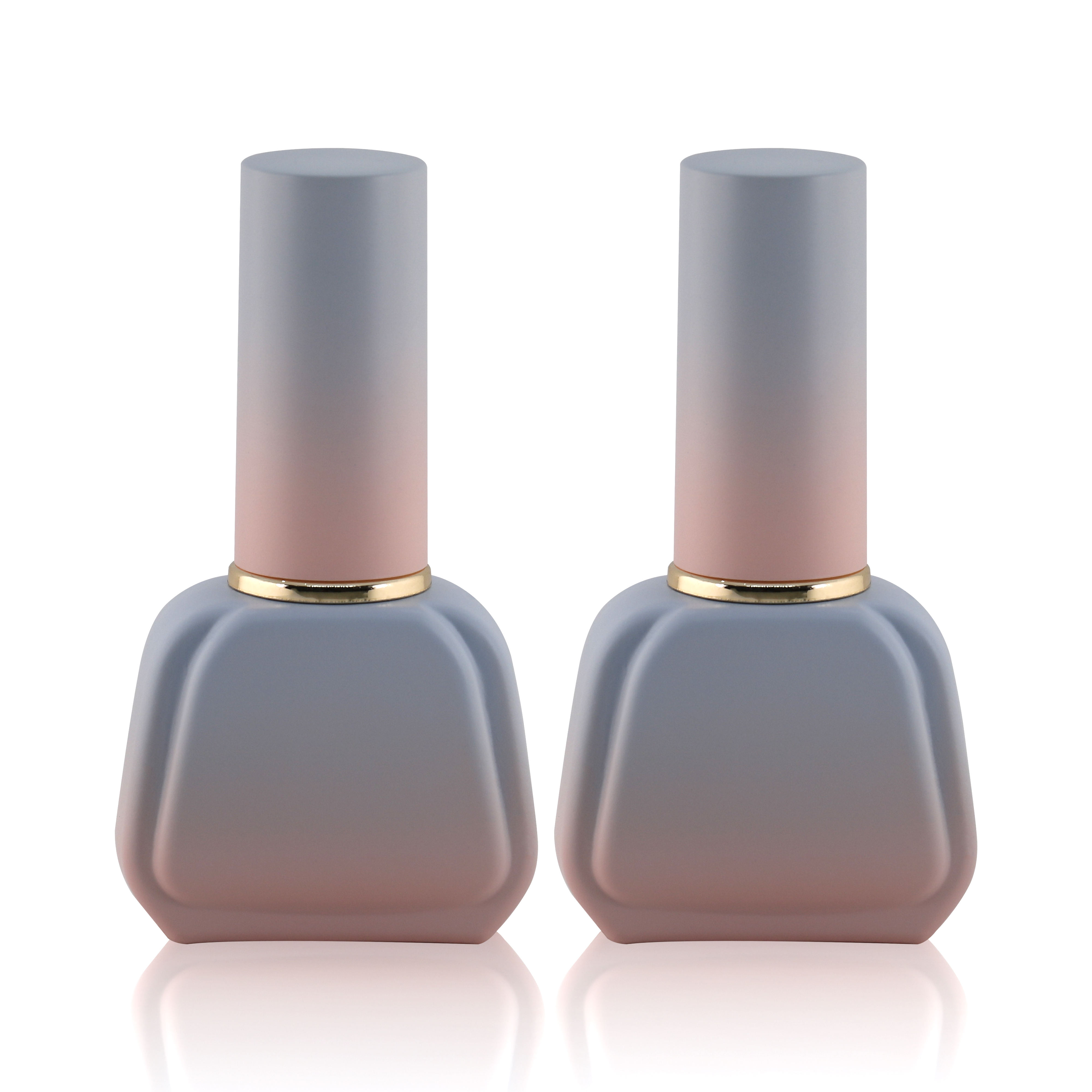 Wholesale Custom 10ml 12ml pink Empty Nail Polish Glass Bottle for Uv Gel Polish Container