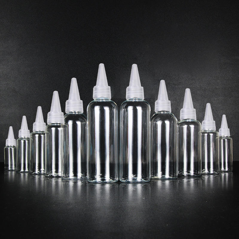 Hot Sale Sharp Spout Packaging Plastic Hair Oil Nozzle Squeeze Applicator Bottle With Twist Top Cap