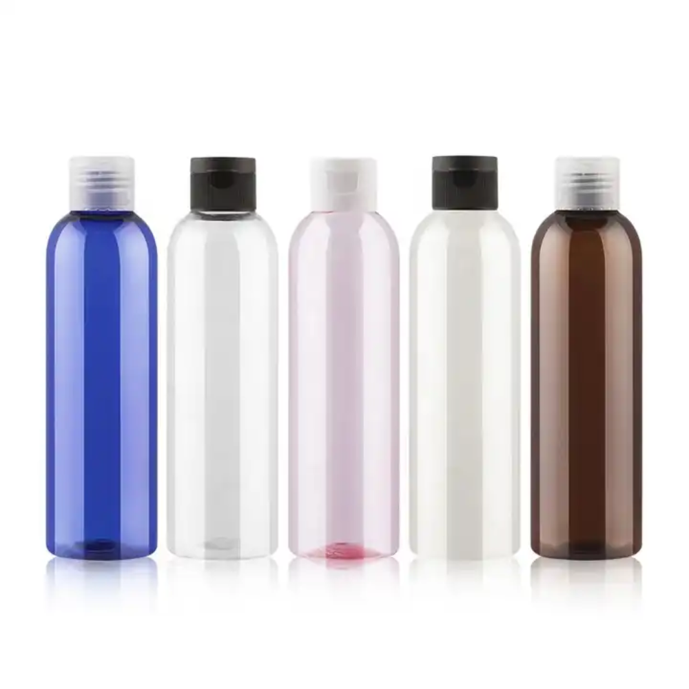 Hot Sale Fast Shipping 200ml Cylindrical Round PET Plastic Bottle for Shampoo Conditioner Shower Gel