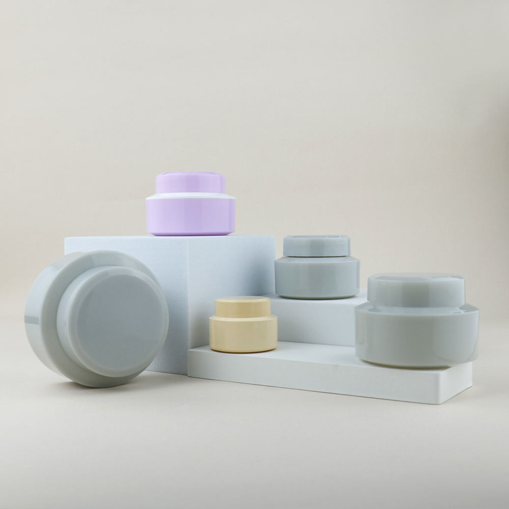 Empty Plastic Lip Balm Container 1 oz Cosmetic Cream Jars for Body Scrub 30G 50G 100G Double Wall Plastic Cream Jar