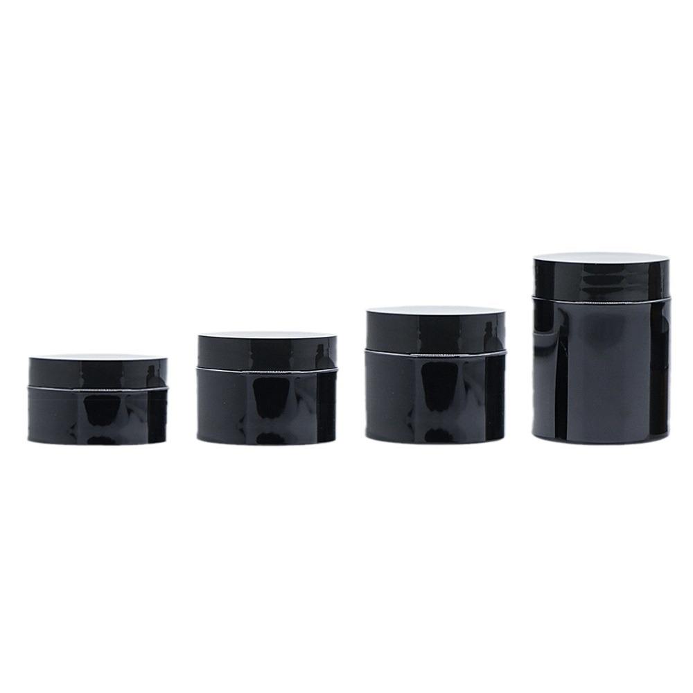 Matte Lip Balm Body Cream Scrub Cosmetic Jar 100ml 120ml 150ml 200ml 250ml Empty Black PET Plastic Jars Aluminum Lids 500ml 100g