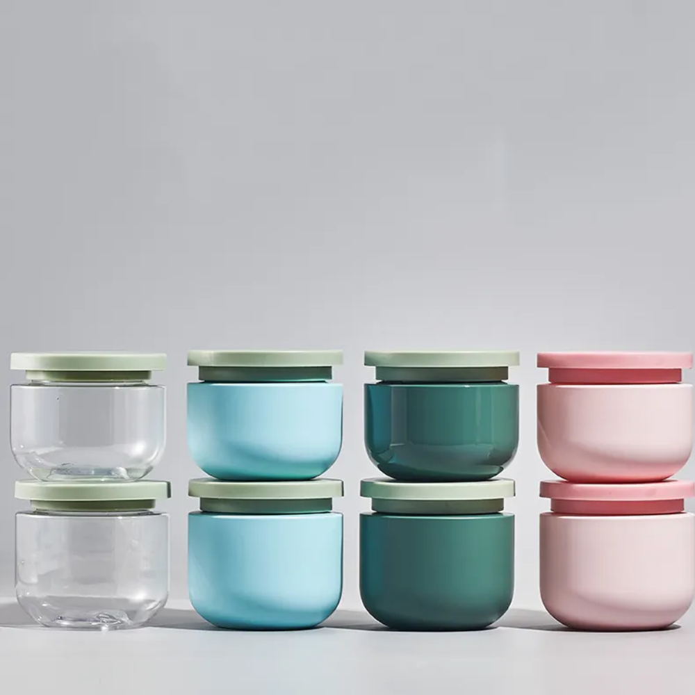 Wide mouth plastic jar, beautiful transparent plastic jar. High quality plastic cosmetic packaging bottles 