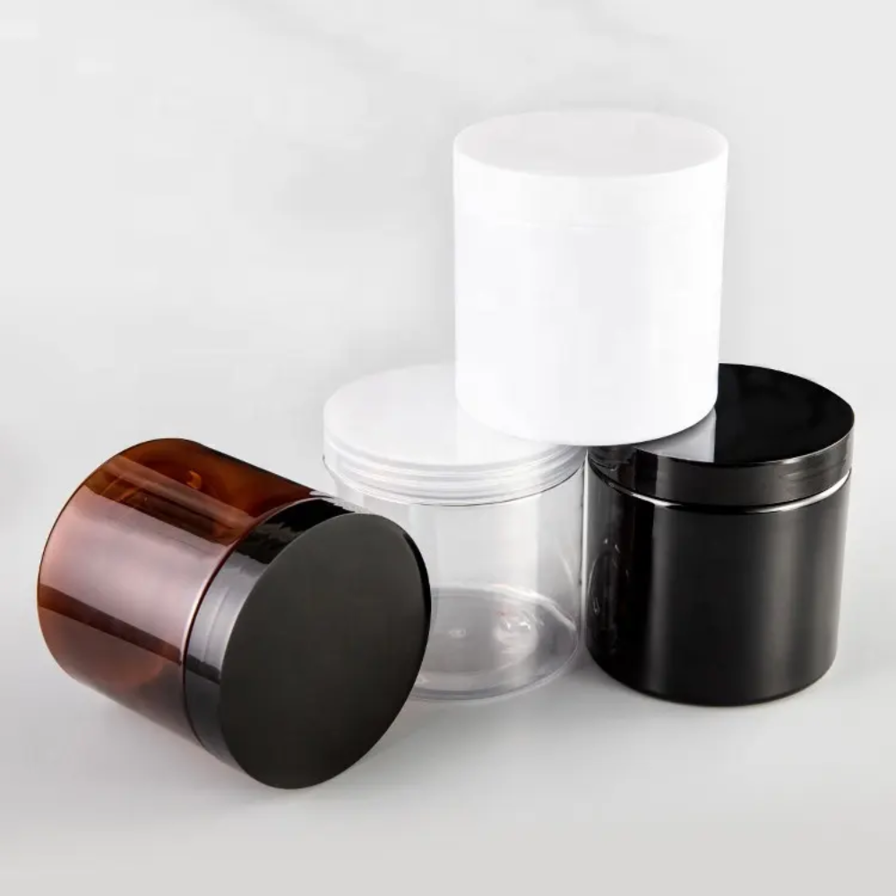 Cosmetic Jars PET Plastic Jars, Cosmetic Jars with Lids Optional Capacity of 100ml, 200ml, 300ml Customization